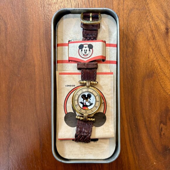 Disney Time Works Limited Edition Mickey Mouse Women's Watch Leather Band - Picture 1 of 11